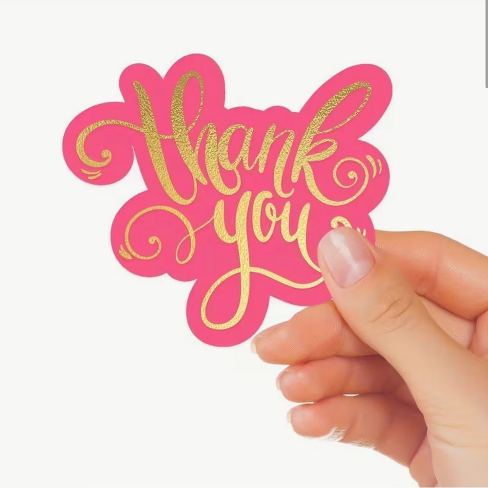 20 Resealable Bags & 20 Thank You Cards- Pink/Gold NWT - Picture 10 of 10